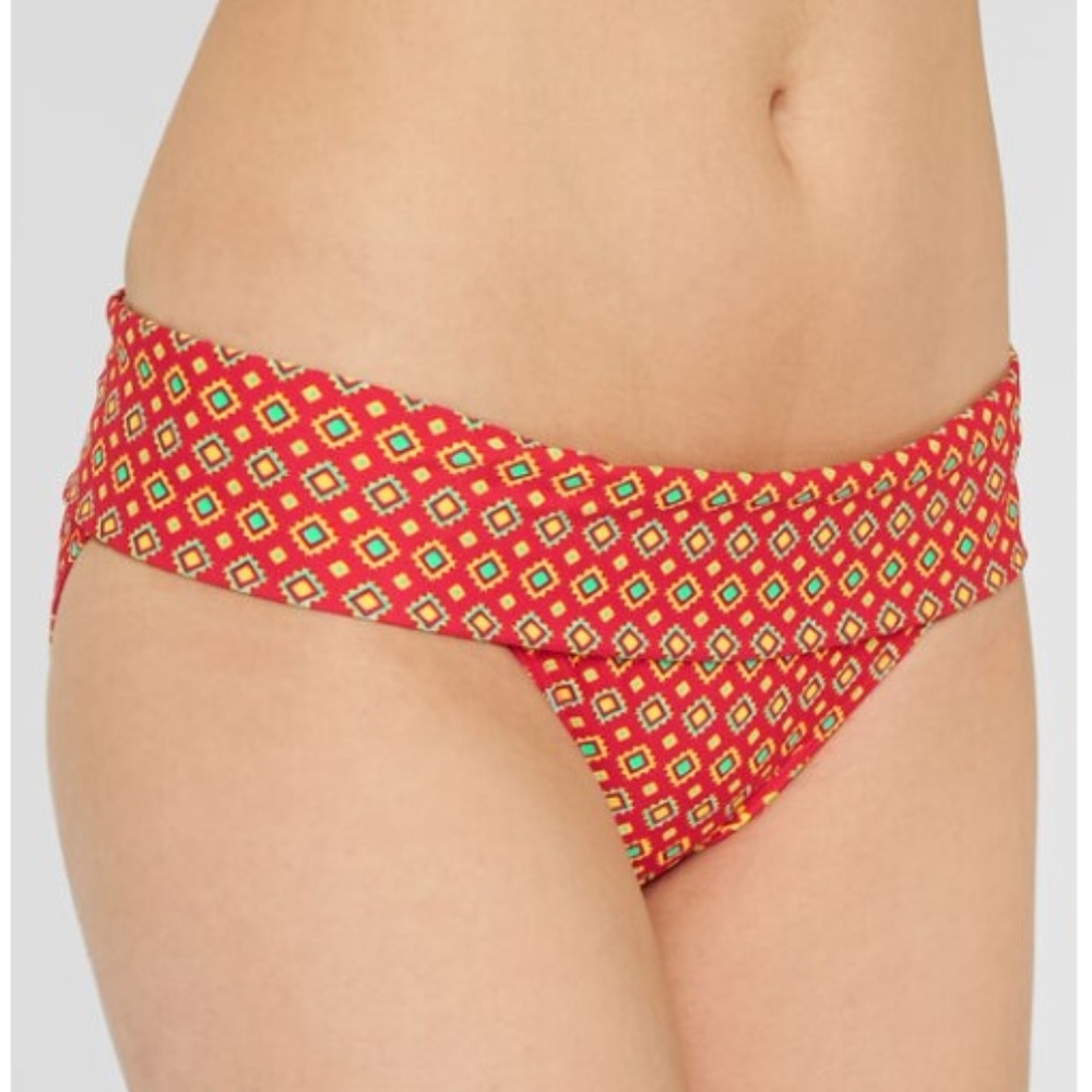 Women’s Red Geometric Bikini Bottom